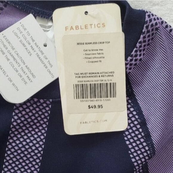 FABLETICS NWT Purple "Jessie" Seamless Crop Top- XL - RARE - Picture 4 of 6